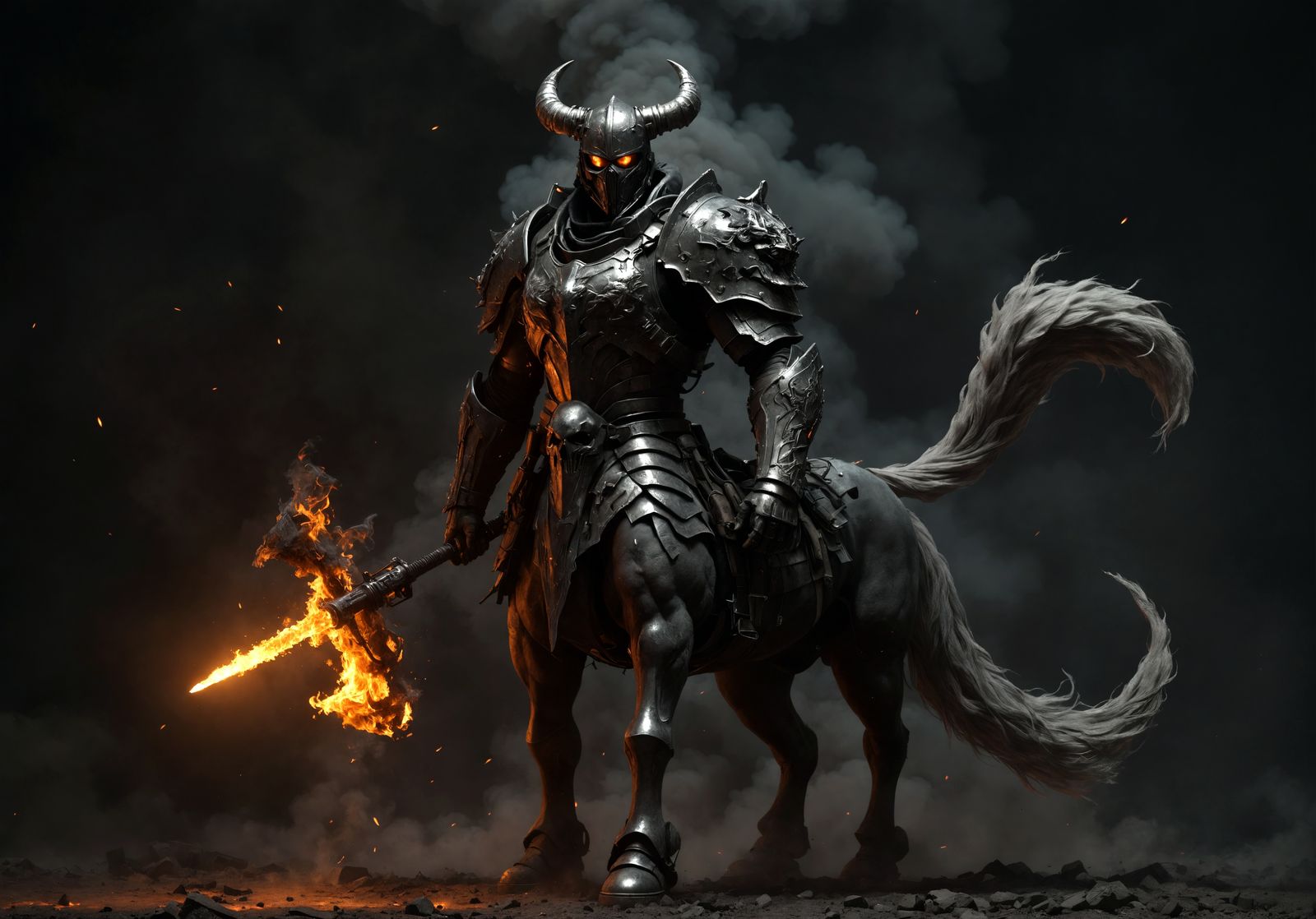 Armored Centaur Warrior Digital Painting
