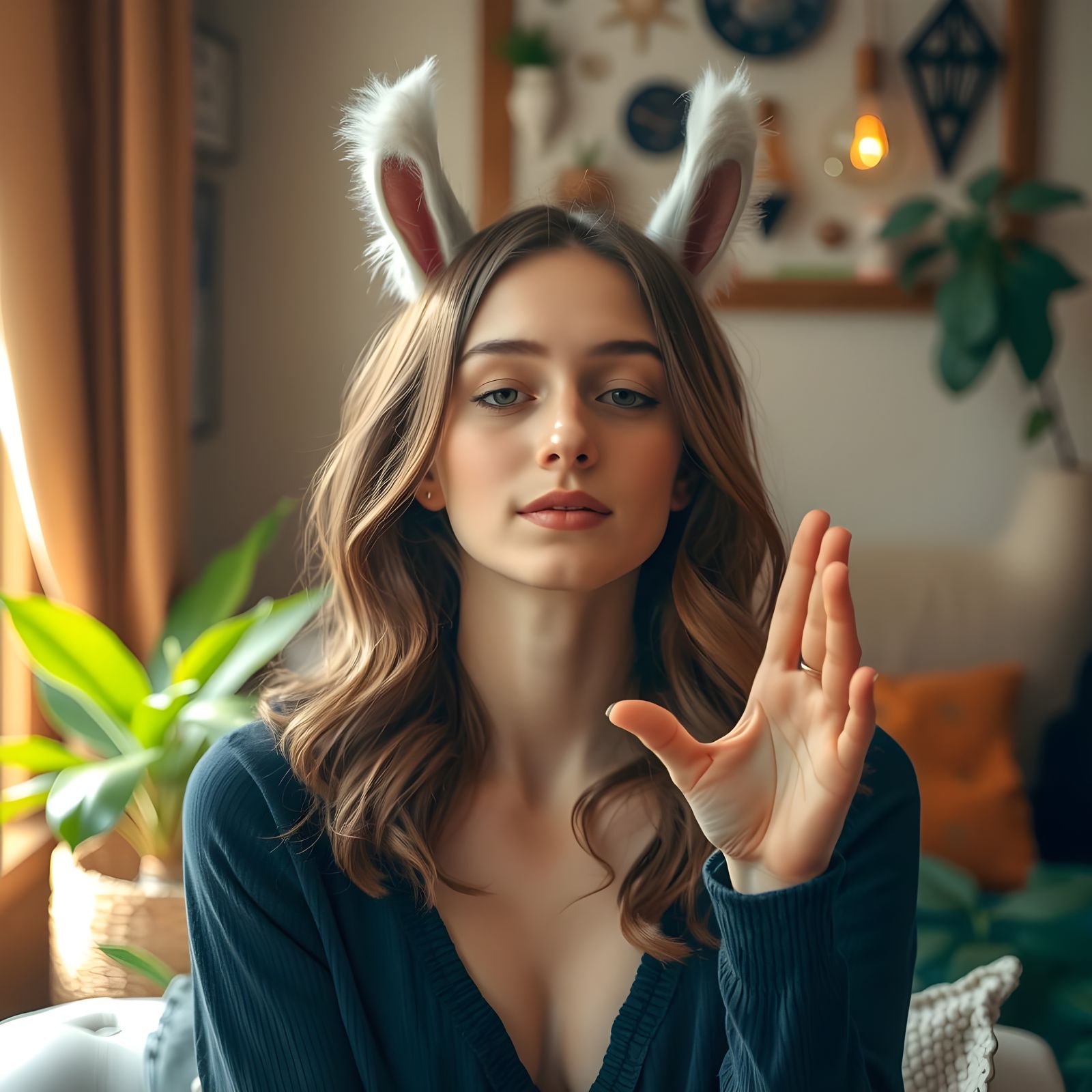 A Young Woman Transforms into a Llama in a Whimsical Hypnoti...