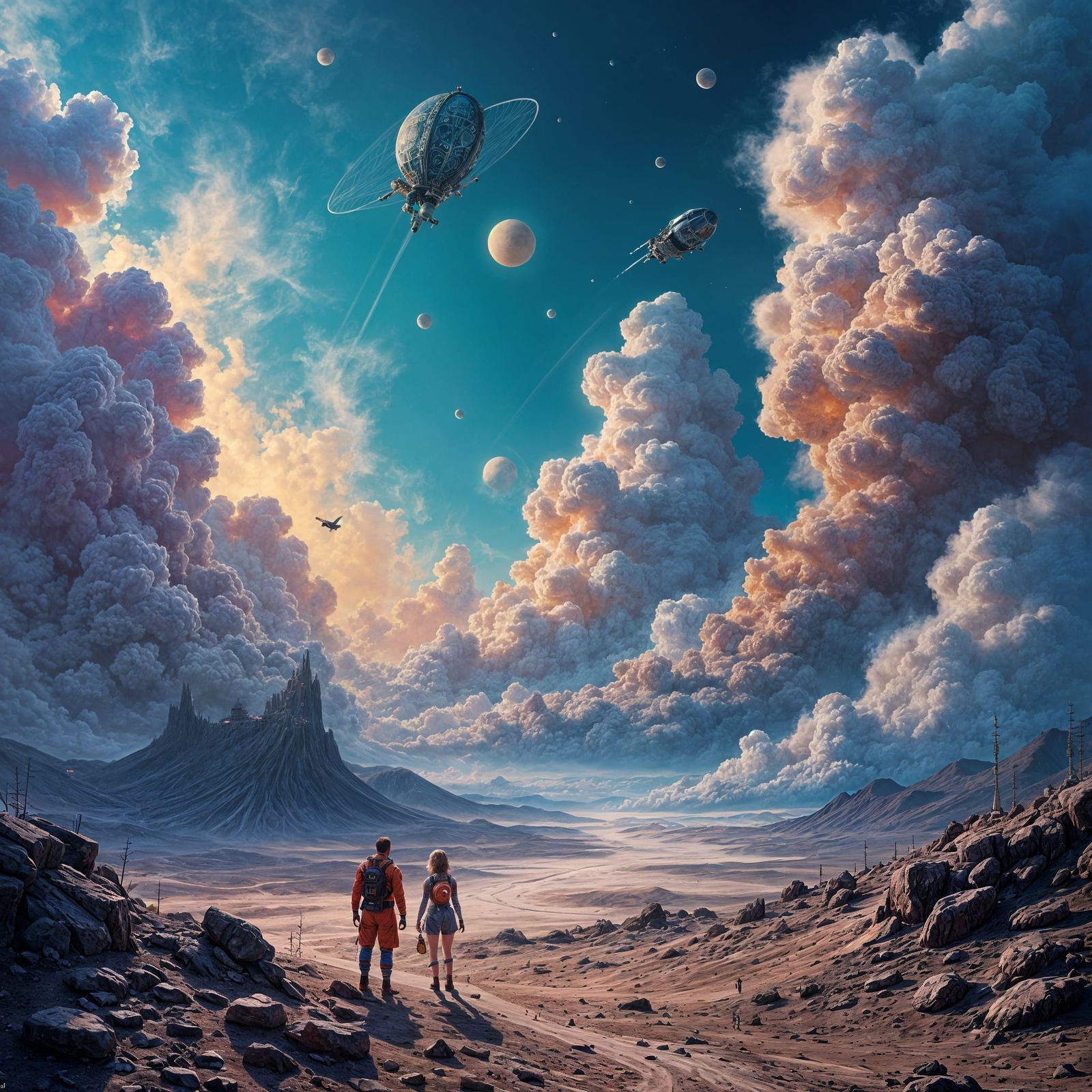 abstract art, futuristic, space