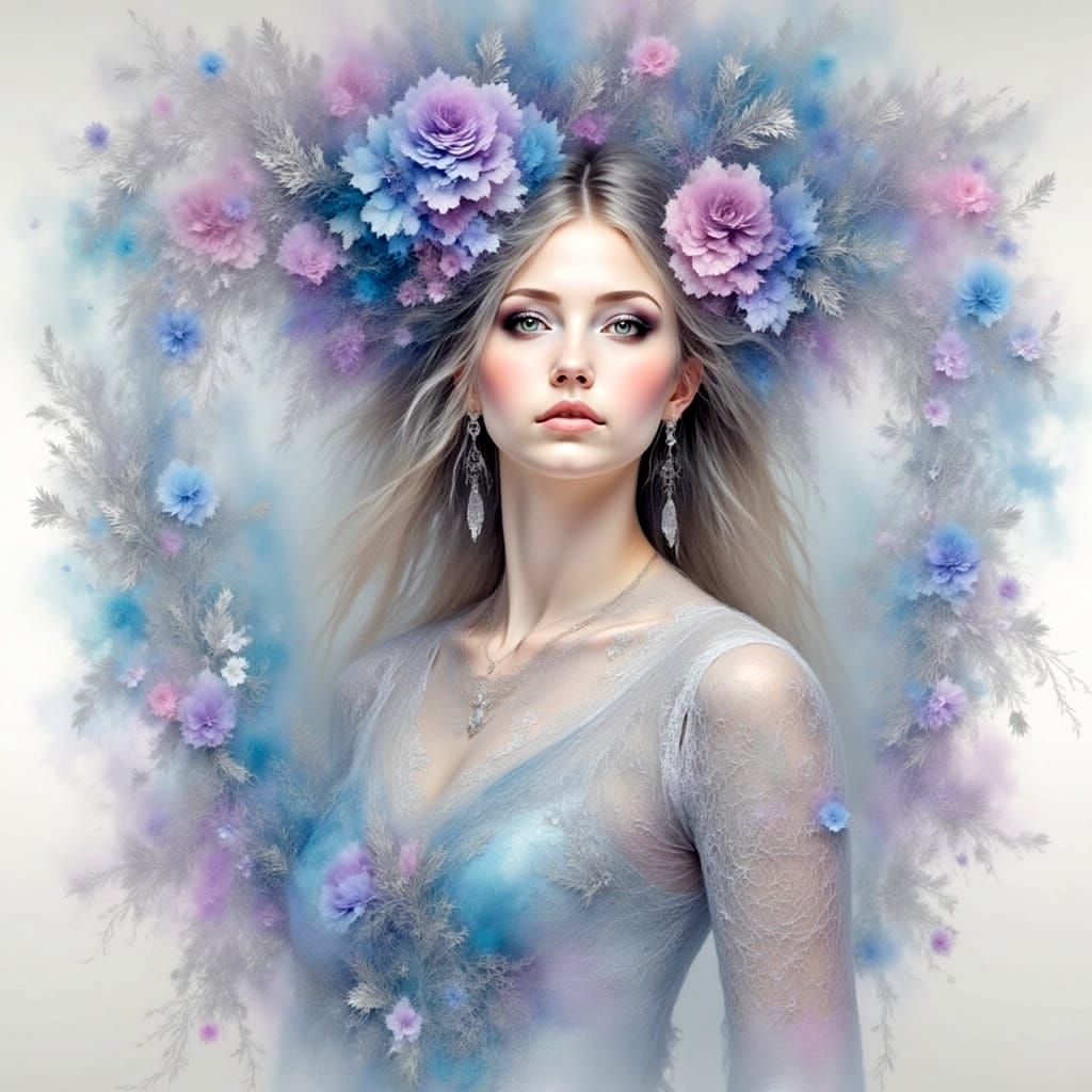 Ethereal Renaissance Portrait in Pastel Hues