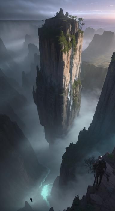 Epic Canyon Vista with Floating Islands