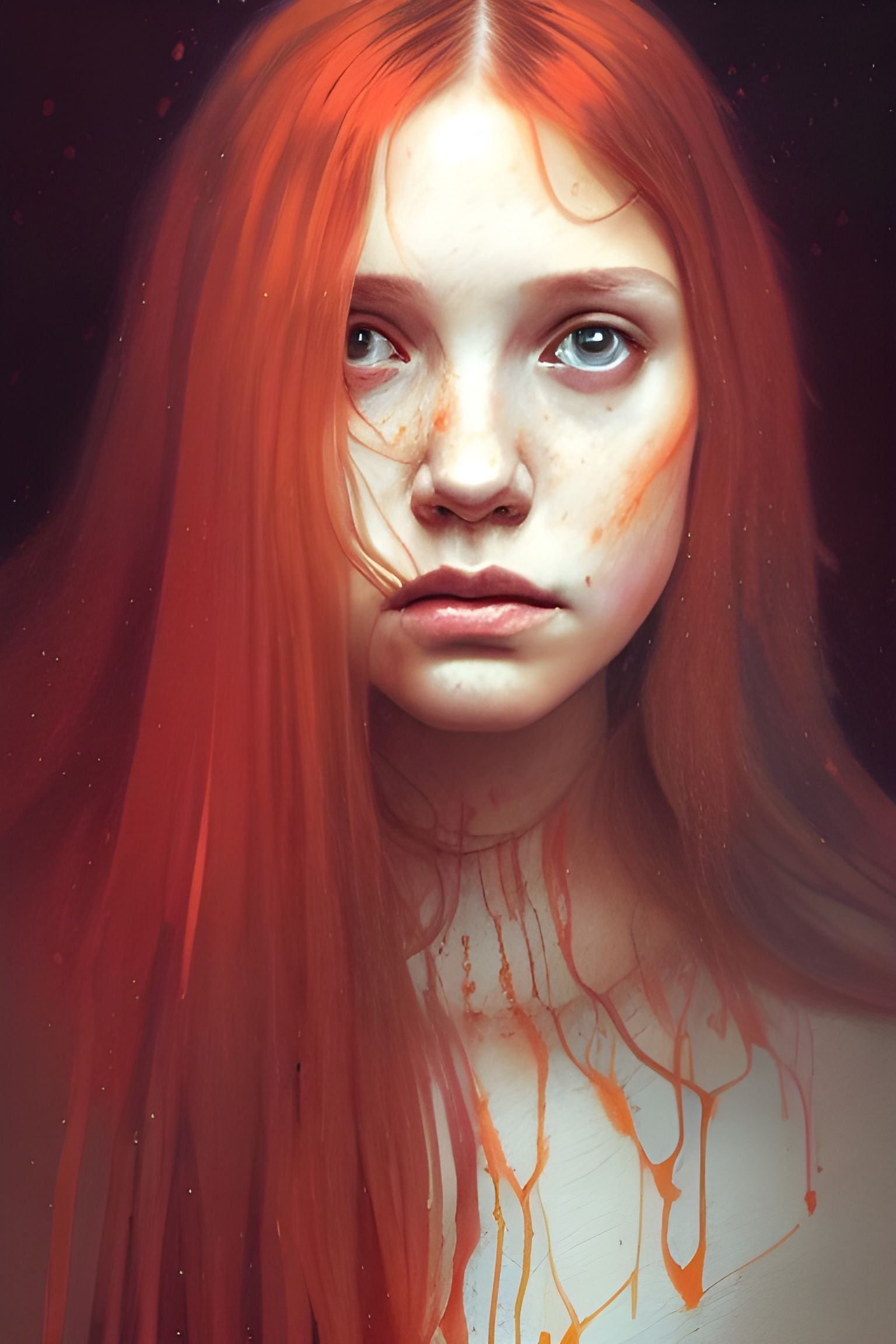 Carrie White Portrait in Watercolor Style