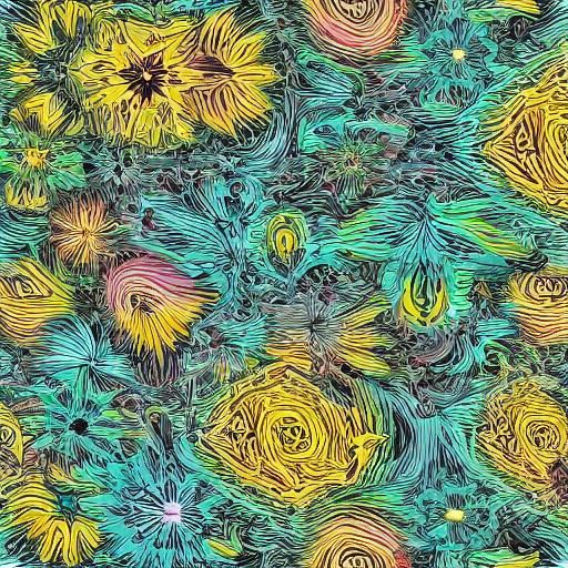 Bombay Cat Mixing Music in Psychedelic 60s Studio