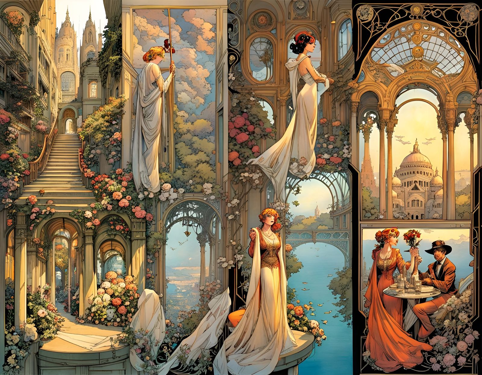 Art Nouveau Comic Book Pages: Mystery Unveiled