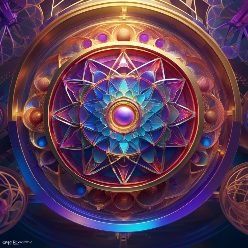 Intricate 3D Metatron Circles in Ethereal Style