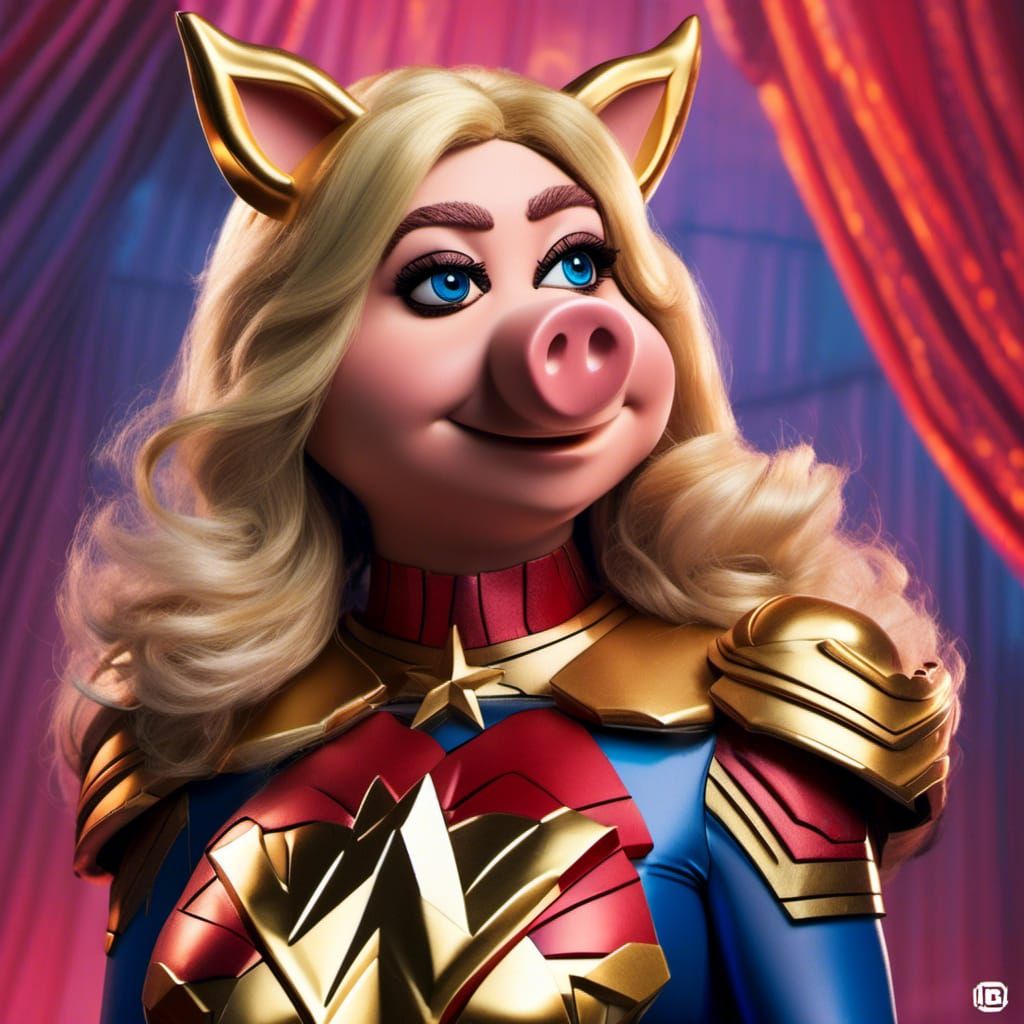 Miss Piggy as Wonder Woman: DC Comics Art