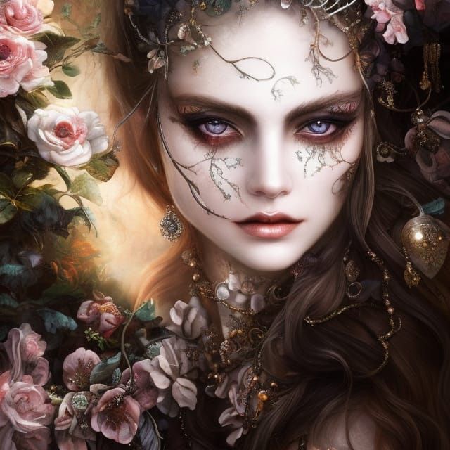 Eerie Skull Gleaming with Ancient Light: Digital Art