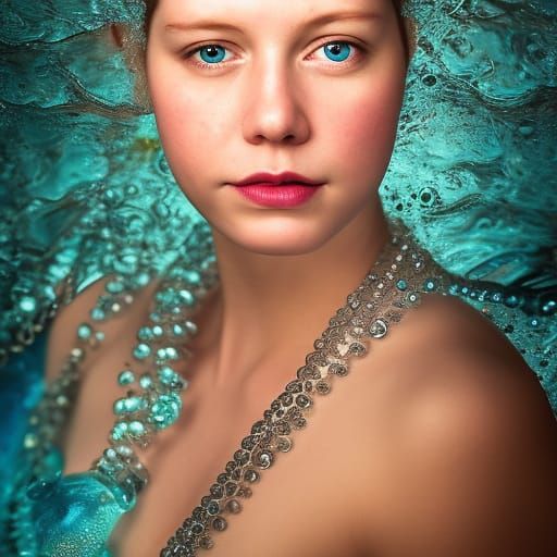 Portrait of a Water Fairy Queen in Studio Lighting