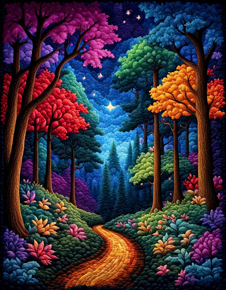 Enchanted forest quilt