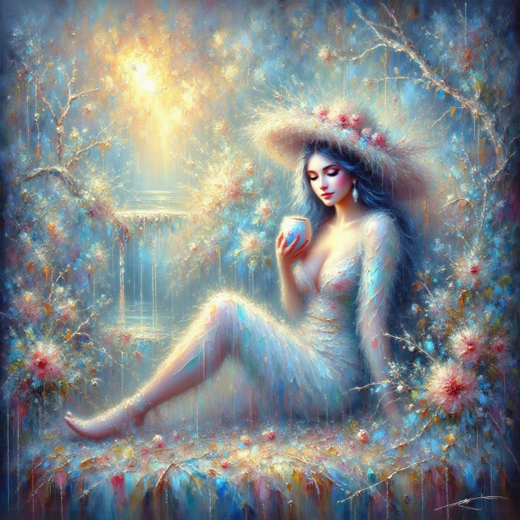 Luminous Unicorn Oil Painting