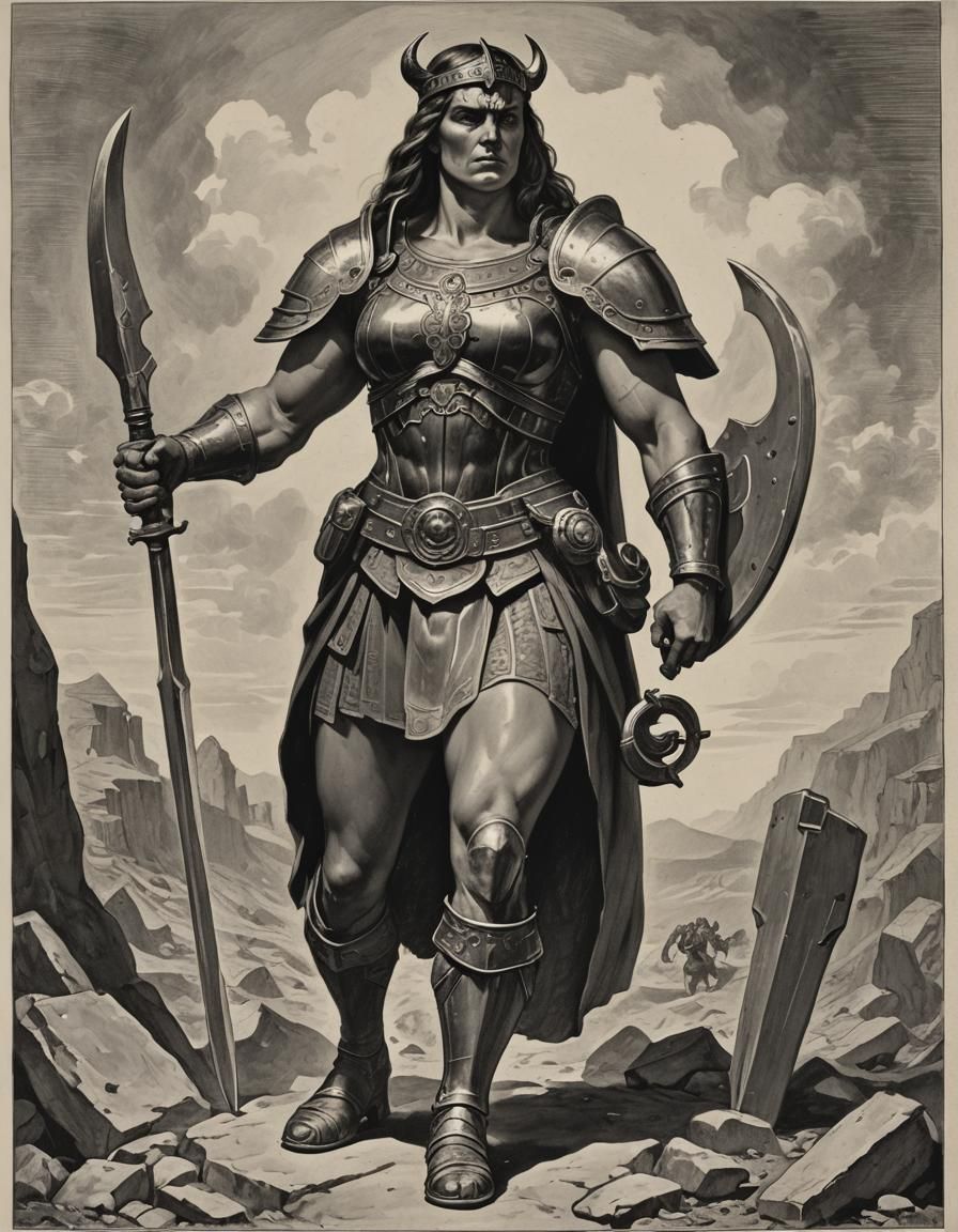 Goliath Woman Warrior with Shield