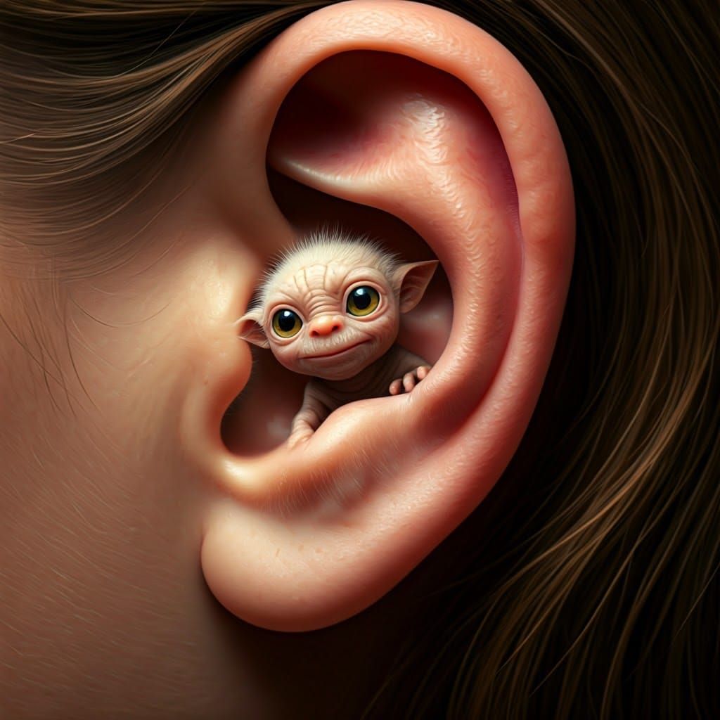 Tiny Otherworldly Creature Pokes Out of Ear