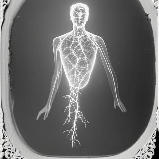Framed_Black_and_white antique photo :: Daguerreotype :: double exposure :: film grain :: spirit_photo :: aura :: electr...