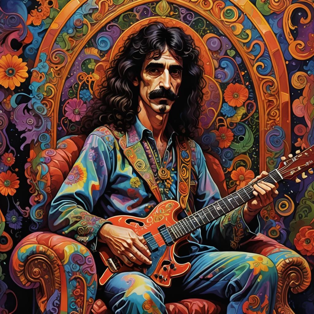 Frank Zappa in Whimsical Fantasy Realm, in Rowena Morrill St...