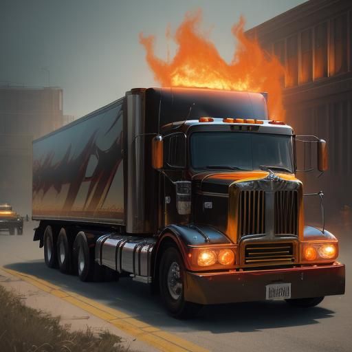 Custom 1970s Peterbilt Big Rig Concept Art