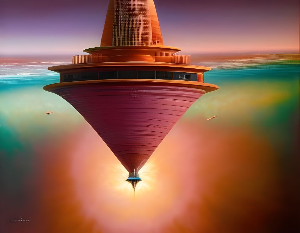 Cyberpunk Mad Scientists in Submarine Lab at Sunset