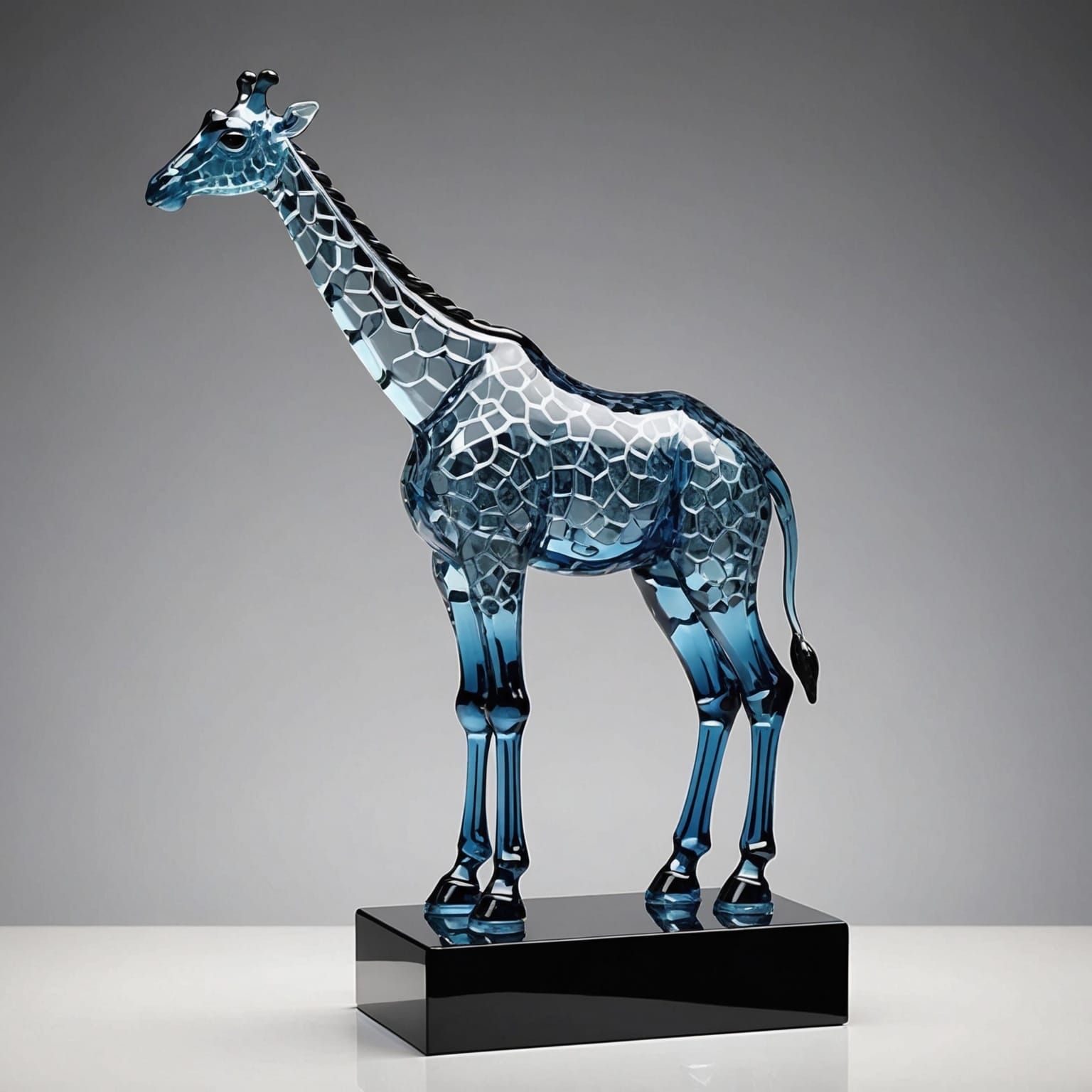 Elegant Crystal Giraffe Figurine in Murano Style