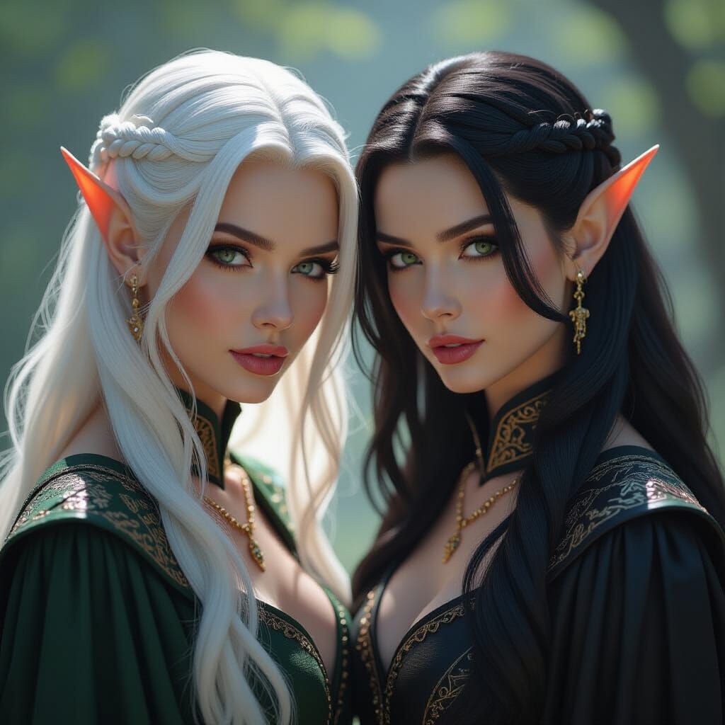 Light and Shadow Elves: Epic Digital Matte Painting