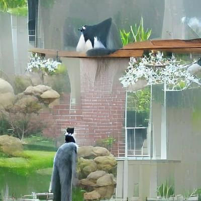 Gray Tuxedo Cat Watching Birds