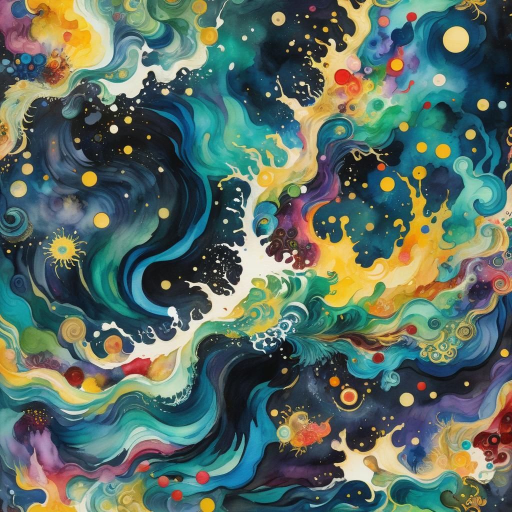 Eldritch Oil Spill in Watercolour Style