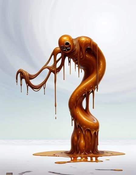 Surreal Wooden Dummy in Melting Dreamscape