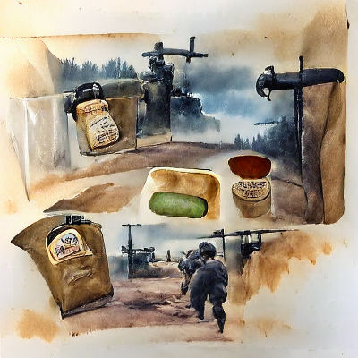 WW2 Rations Concept Art in Watercolor