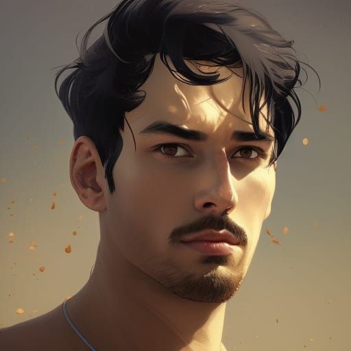 Handsome Man Portrait with Dynamic Lighting