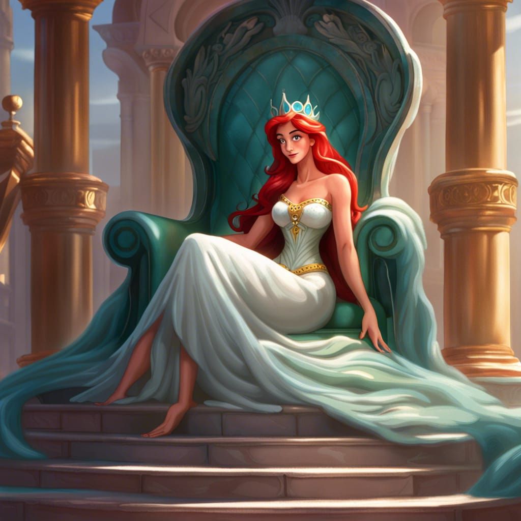 Greek Goddess Ariel in Dark Fantasy Style