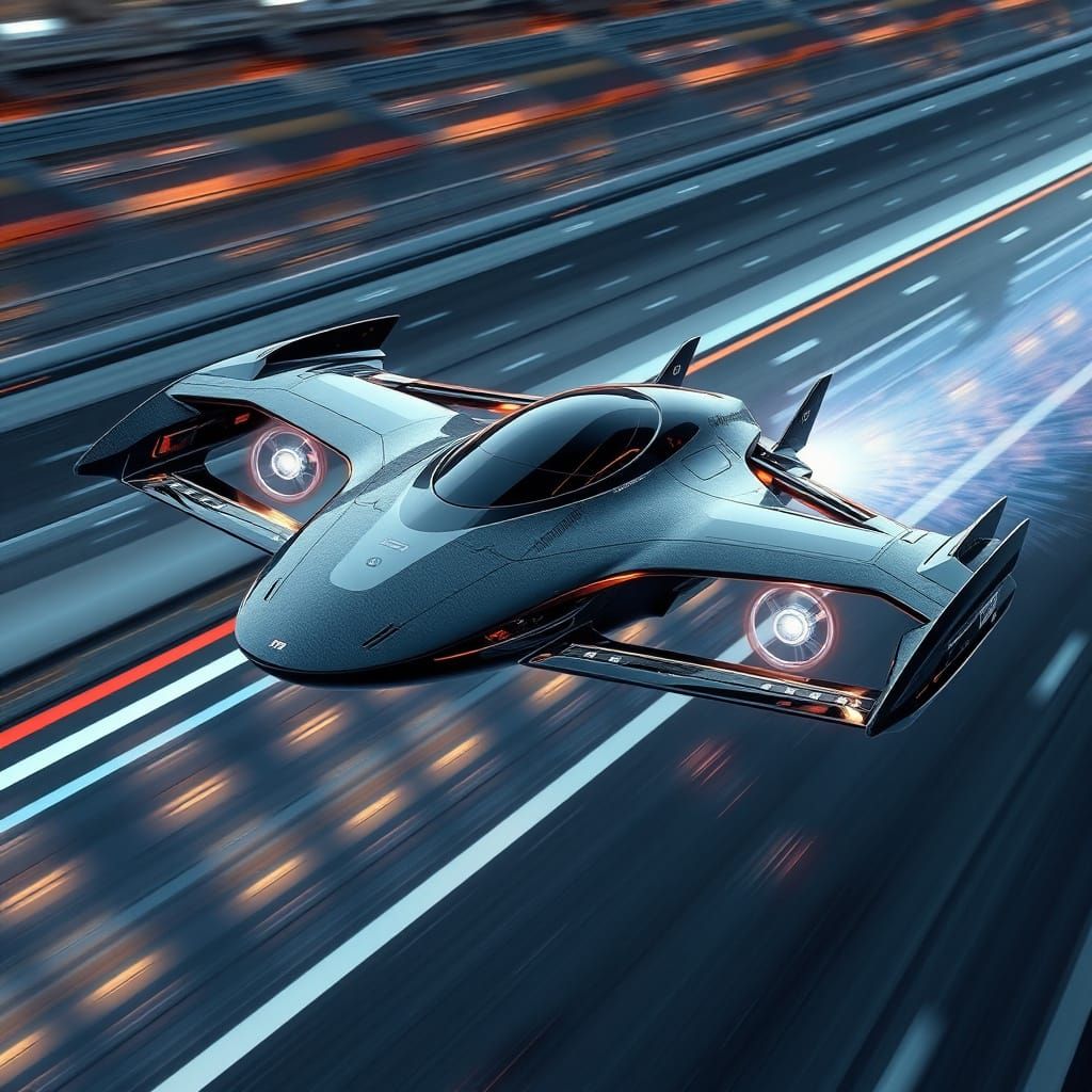 Futuristic NASA F1 Racing Drone in Motion