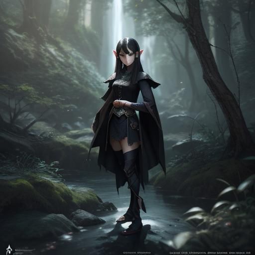 Dark Elf Exiled: 3D Anime Art