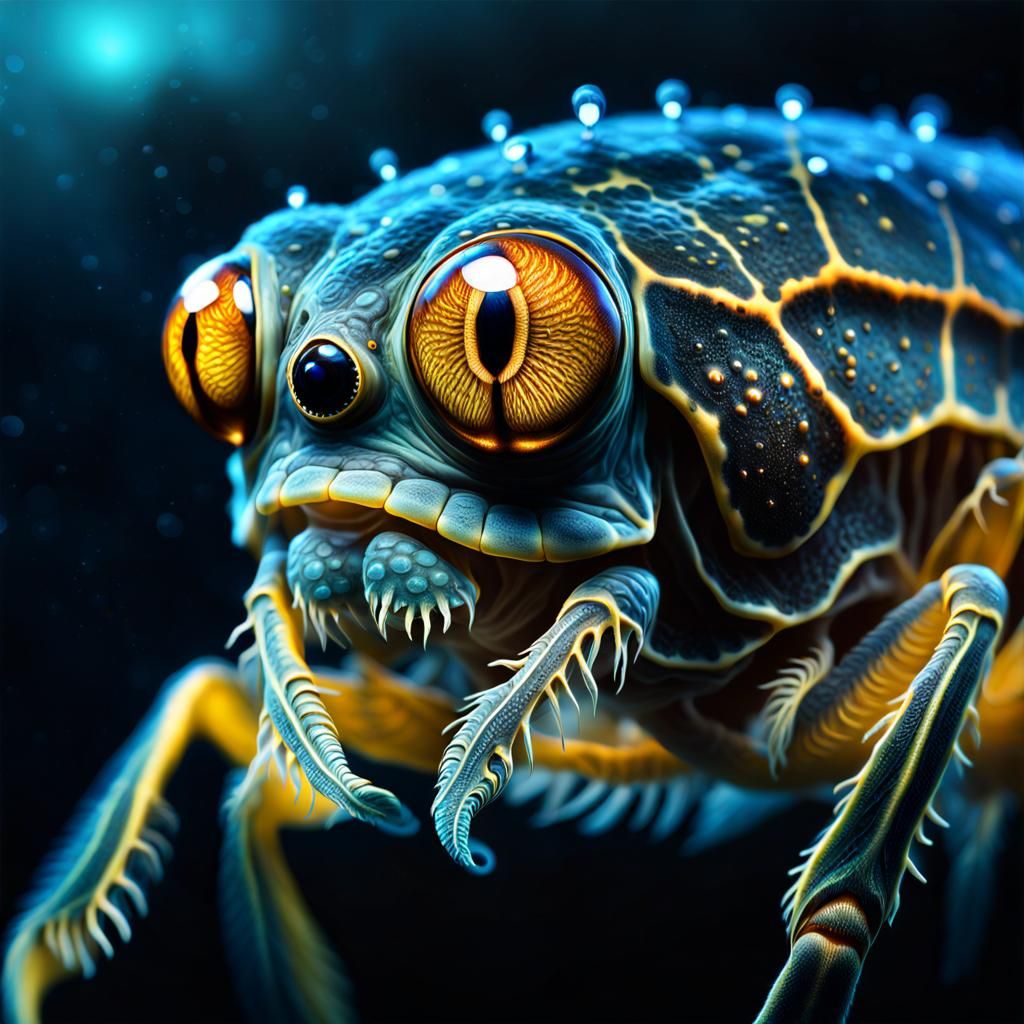 Giant Isopod in Dark Ocean Depths