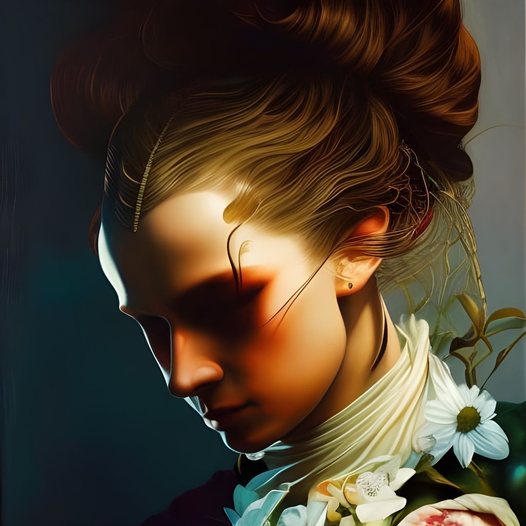 Surreal Woman Combines Classicism with Digital Art