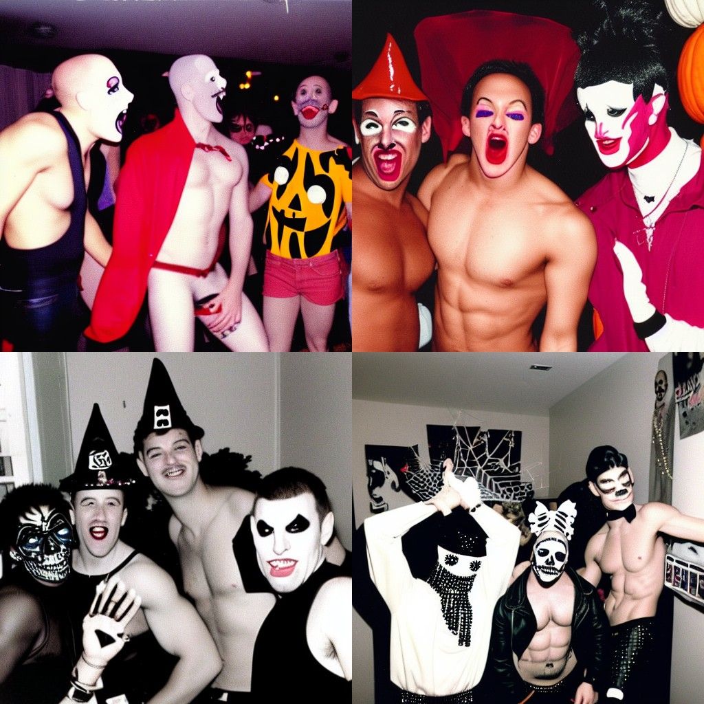 Gay Men's Halloween Party: Candid 1994 Photograph