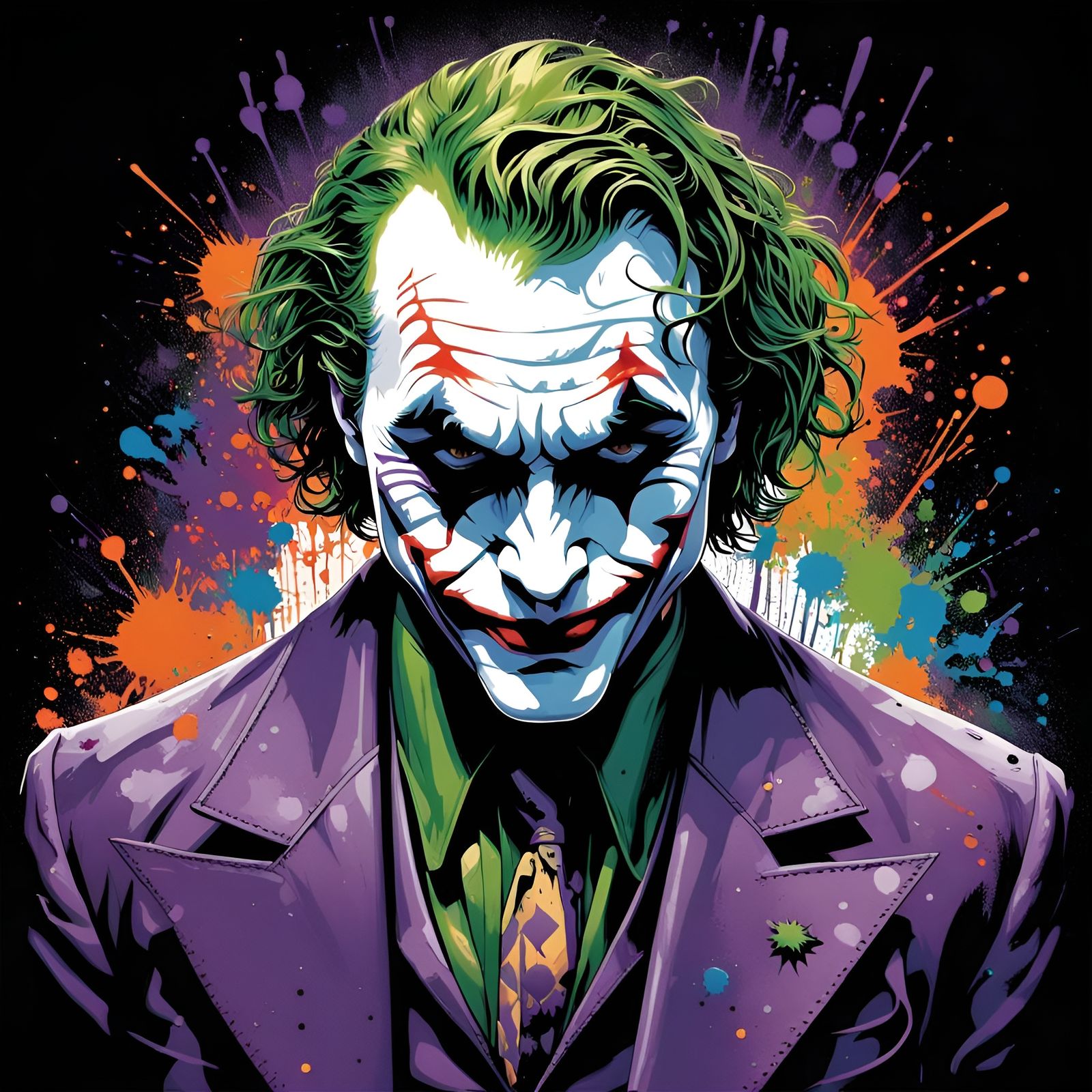 The Joker in Inksplatter Comic Art