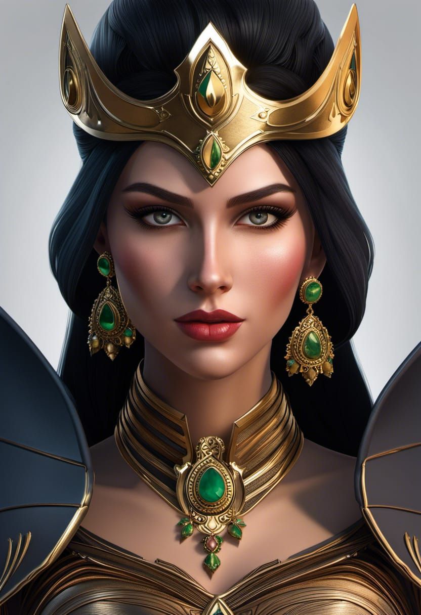 Medieval Warrior Woman Portrait in Dark Fantasy Style