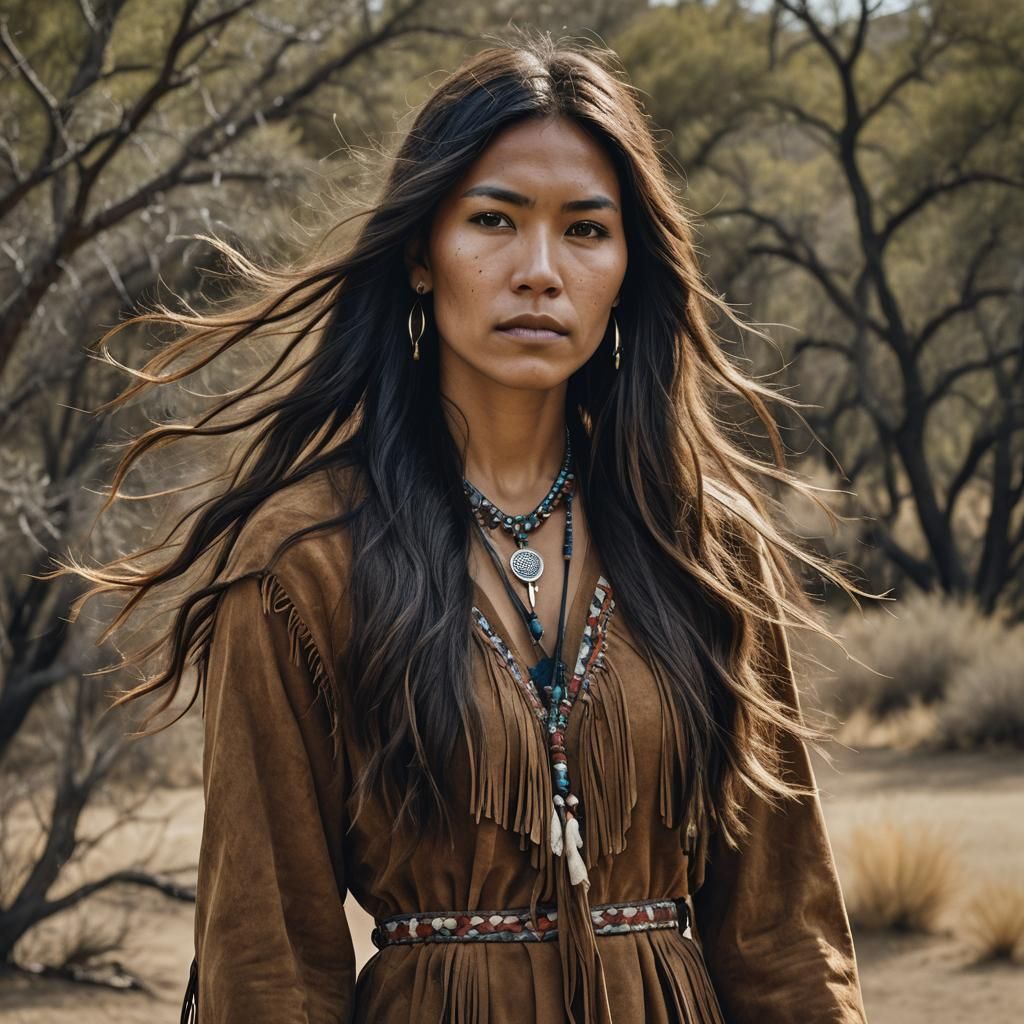 Native American Woman Portrait in Natural Light