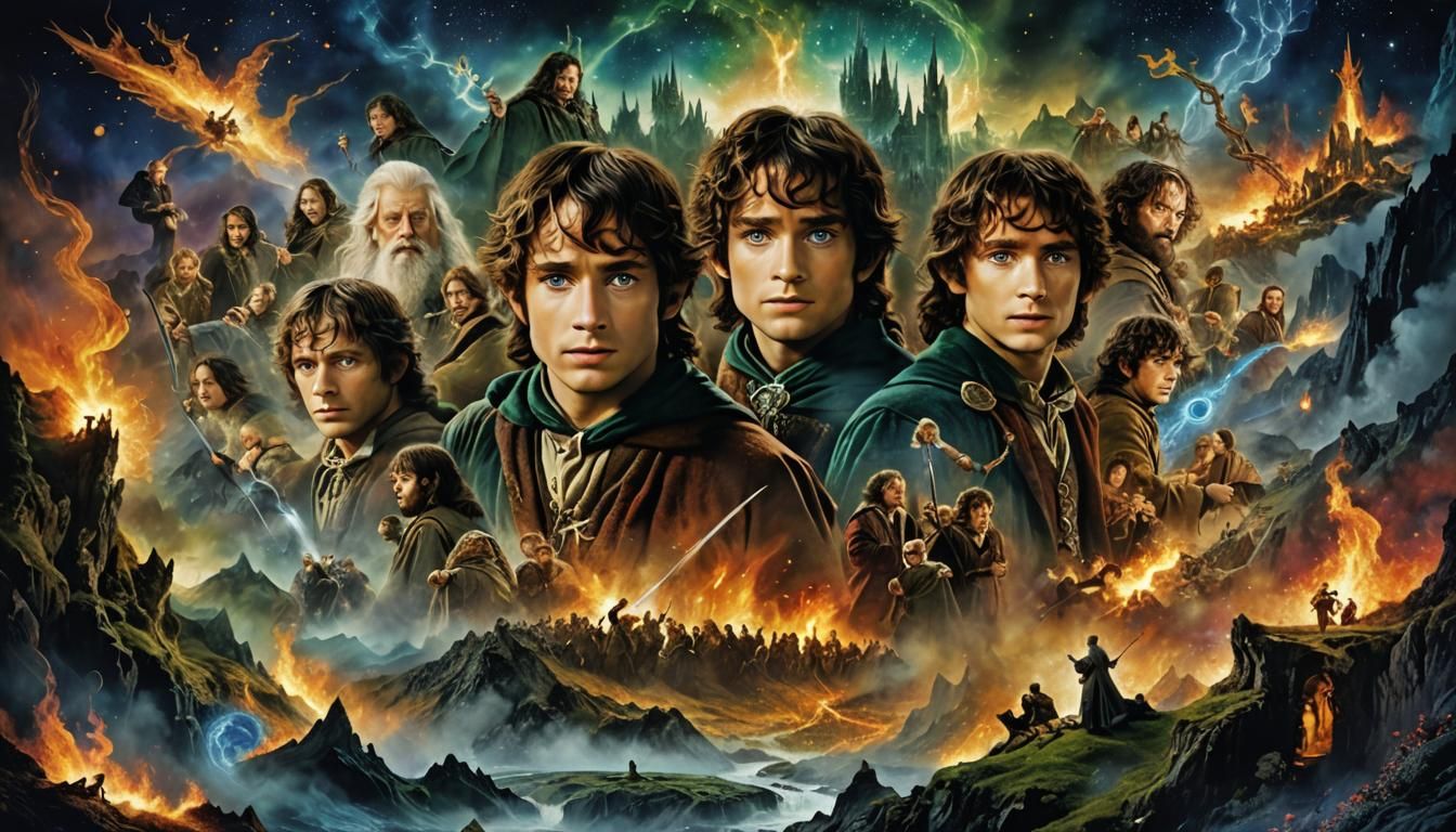 Middle Earth Hobbit Collage: Surreal Fantasy Art
