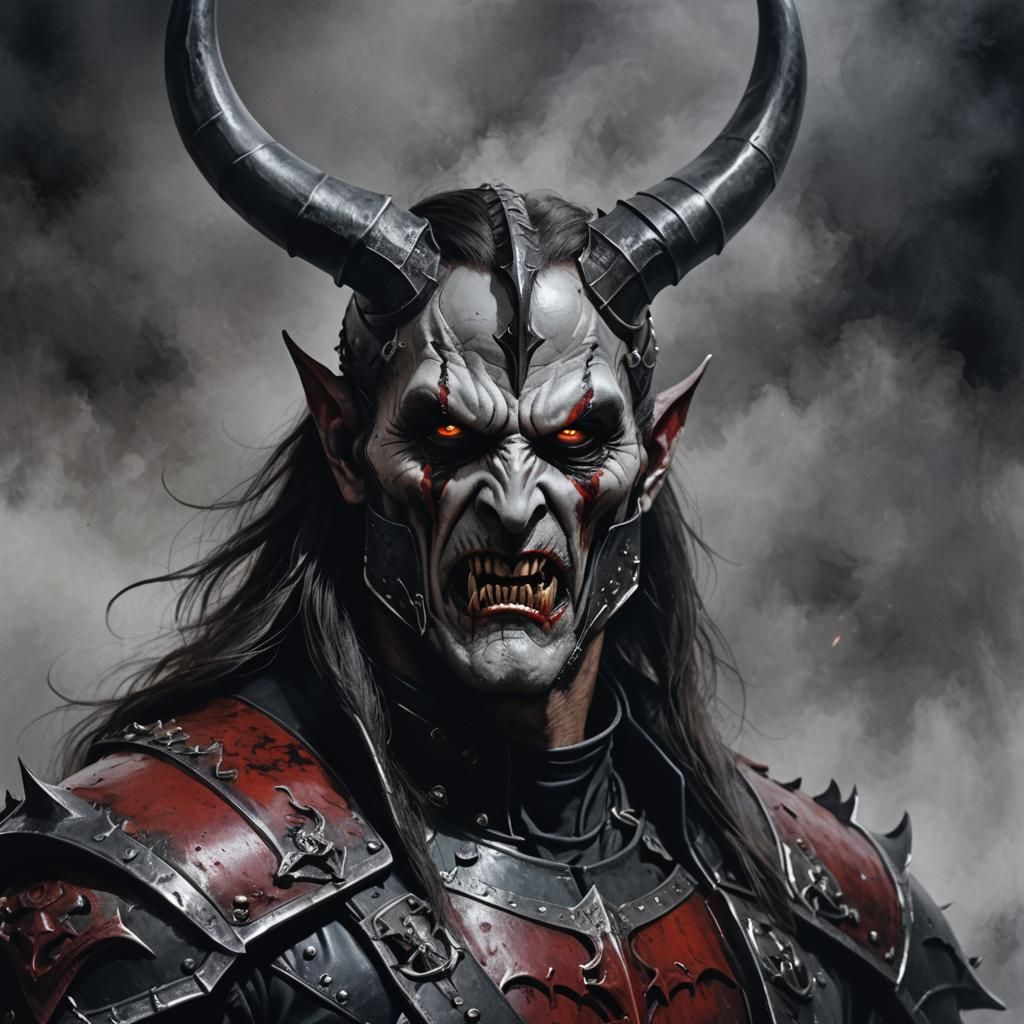 Vampire Warrior Portrait in Detailed 3D Anime Art