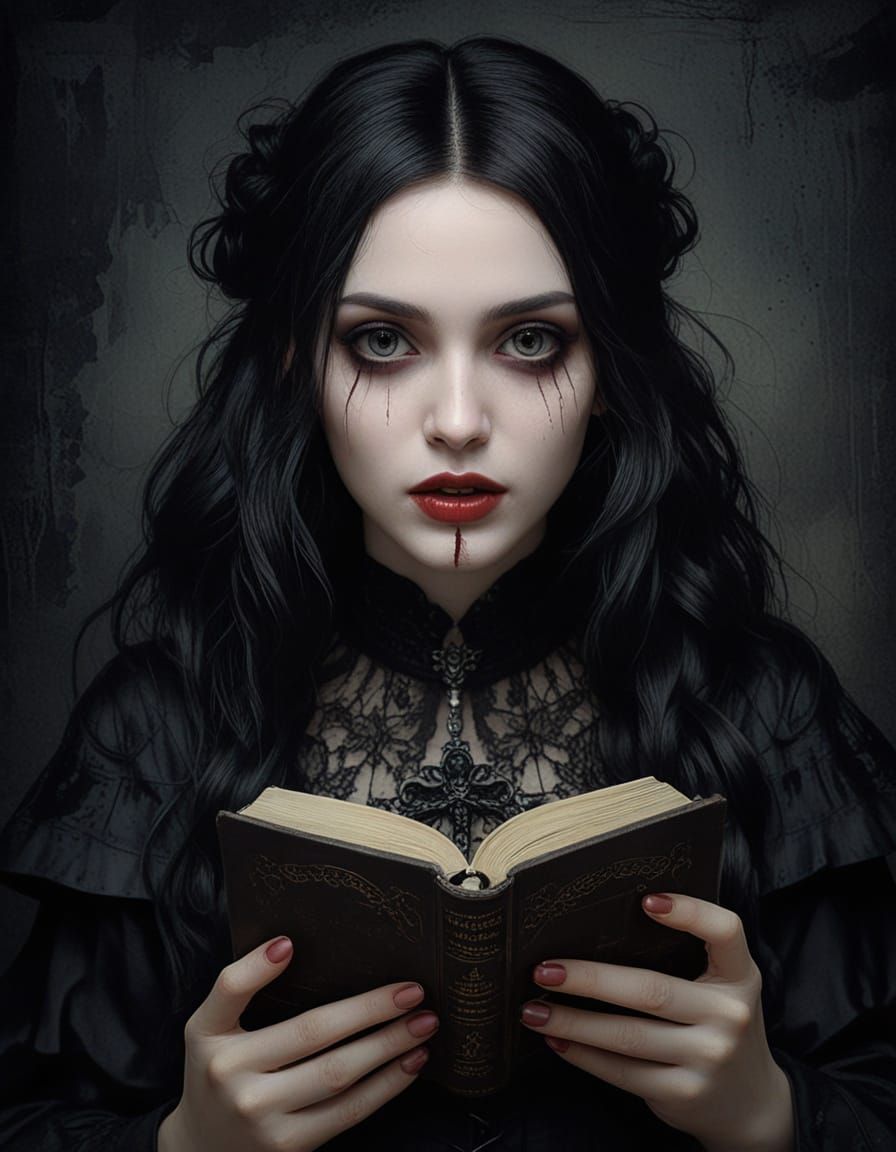 Whimsical Vampire Maiden Amidst Macabre Beauty