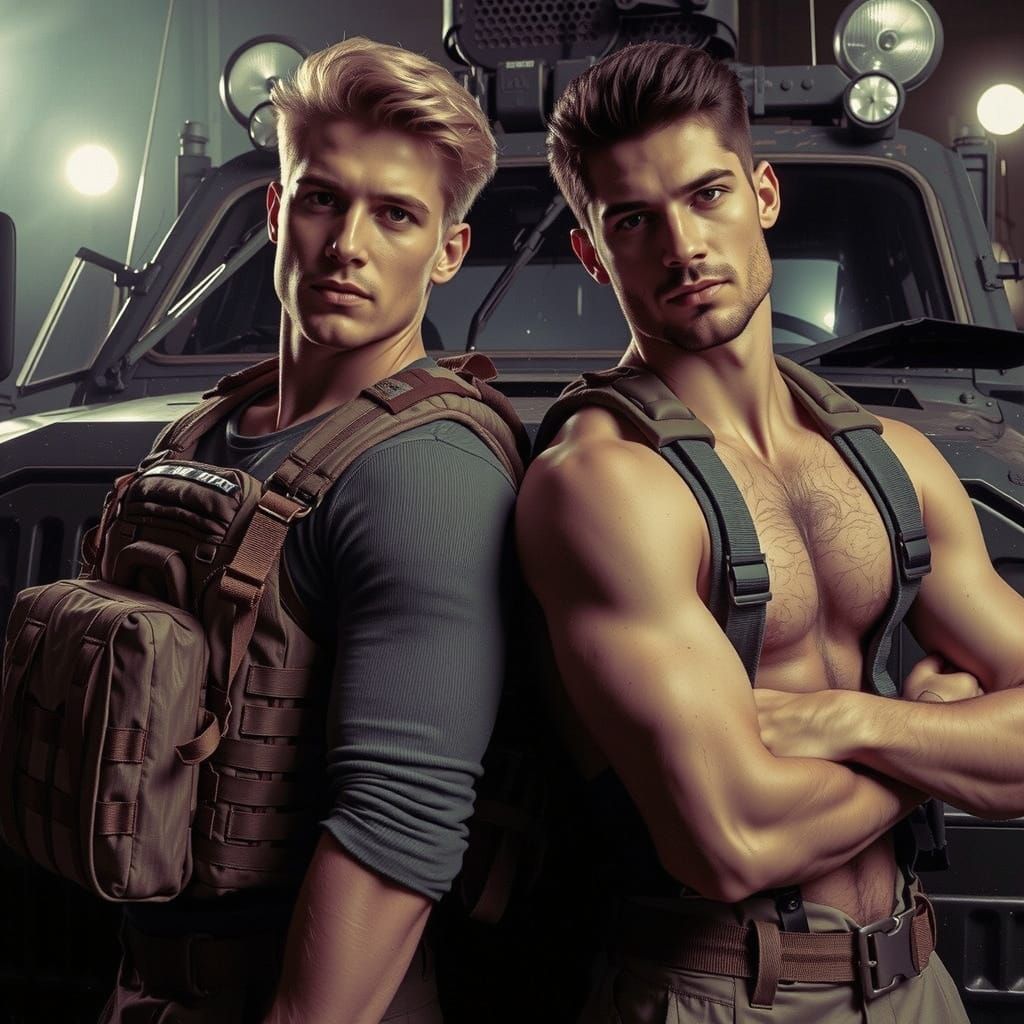 Pre-Raphaelite Paramilitary Soldiers in Panoramic View