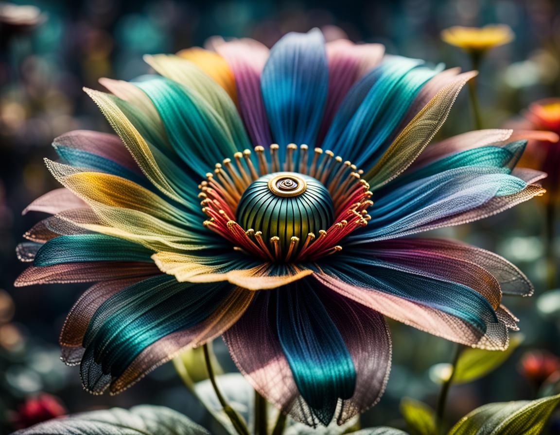 Steampunk Tulle Flower in Metallic Garden