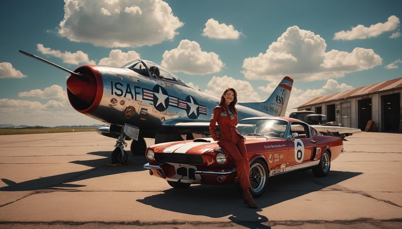 Manga Pilot in Cockpit with Blue Eyes