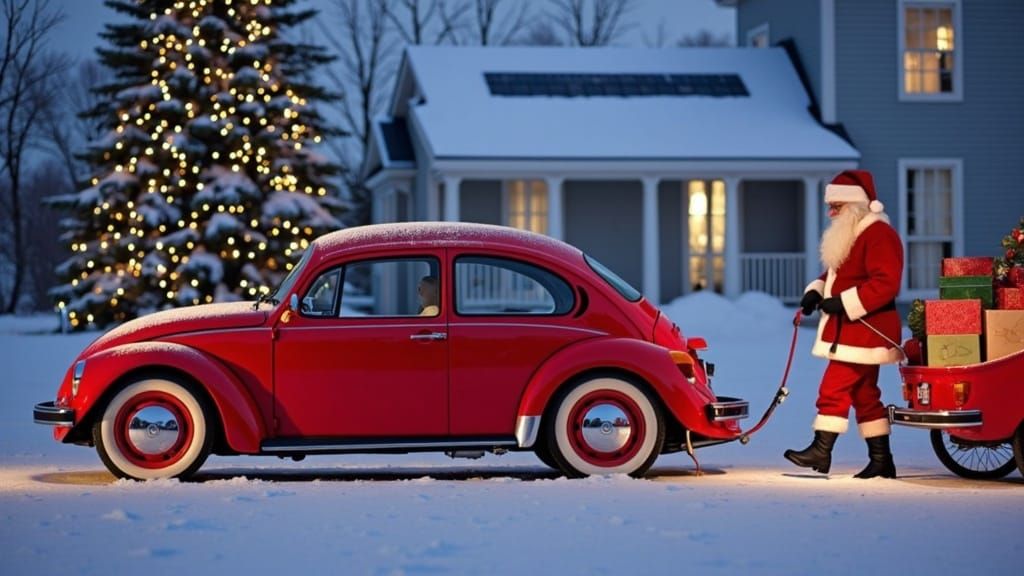 Vibrant Red Volkswagen Beetle Última Edición Electric Van