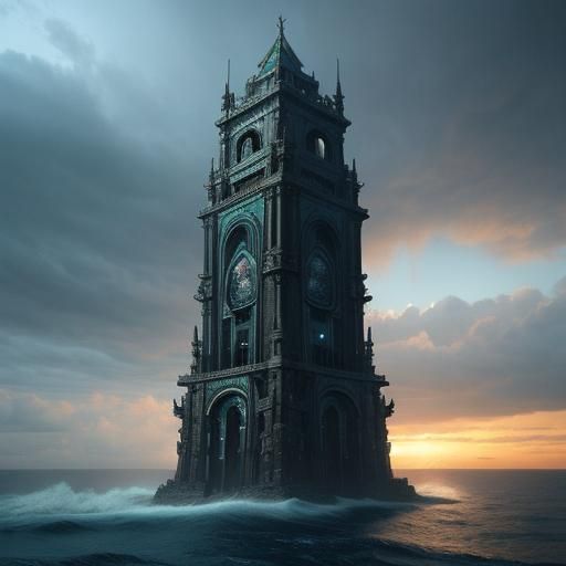 Epic Ocean Monument Digital Matte Painting