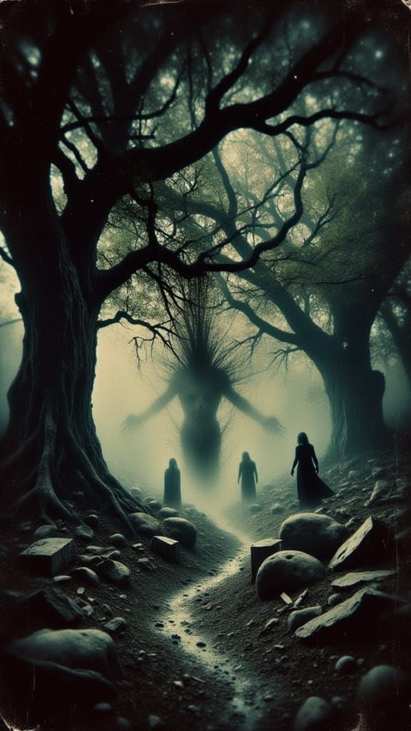 Ethereal Garden of Eden Scene in Dark Fantasy Style