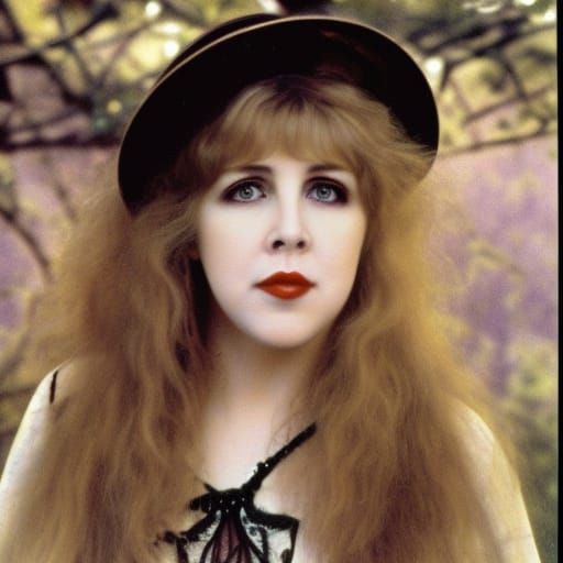 Stevie Nicks in Pre-Raphaelite Art Nouveau Setting