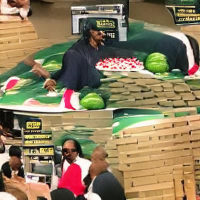 Snoop Dogg's Watermelon Fort in Grocery Store