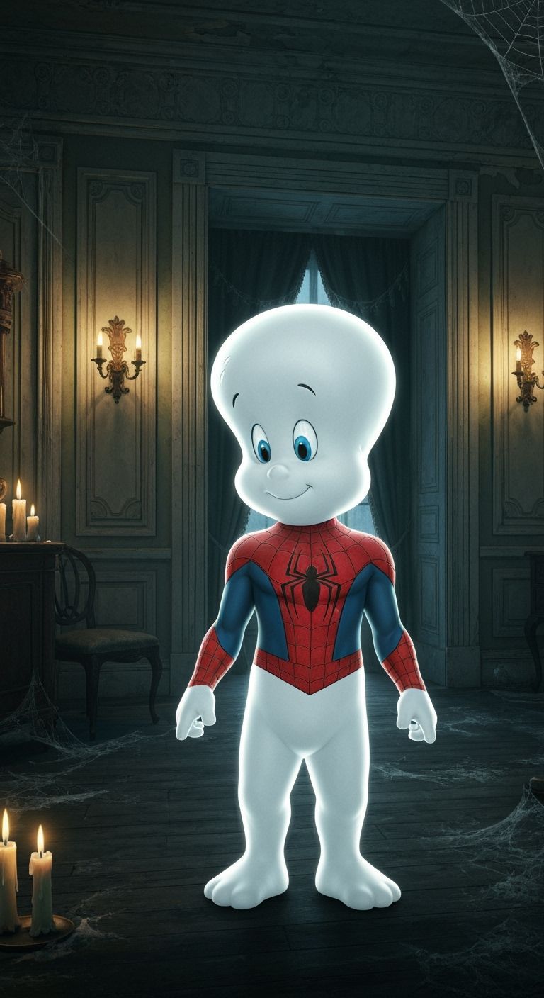 Spider-Man Casper Portrait in Haunted Mansion