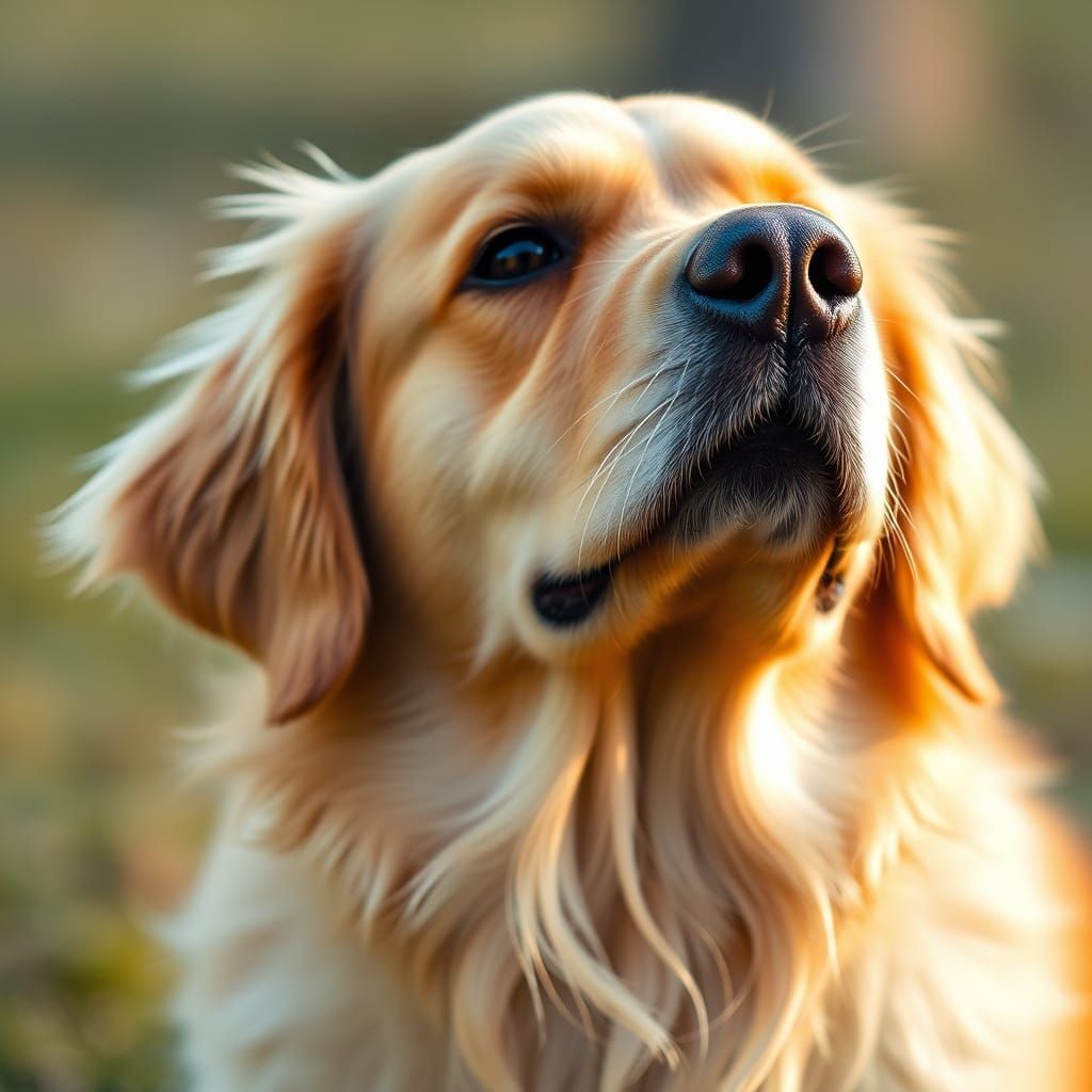 Golden Retriever Portrait in Photorealistic Style