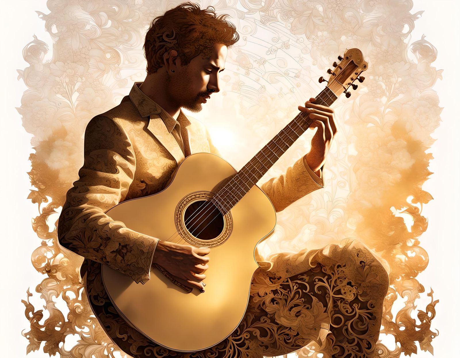 Silhouette Playing Cello with Double Exposure Effect